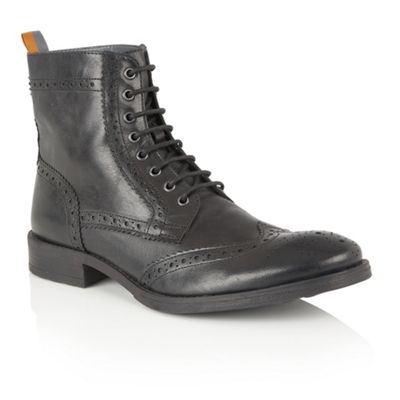 Frank Wright Black Leather 'Cypress' mens lace up boots